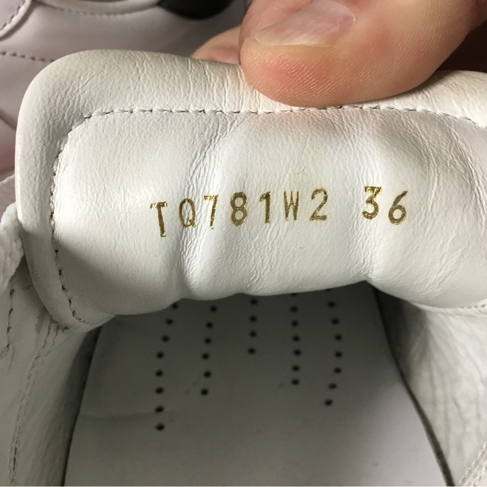 Valentino Garavani White Leather Sneakers with Gold Stamp - Picture 6 of 10